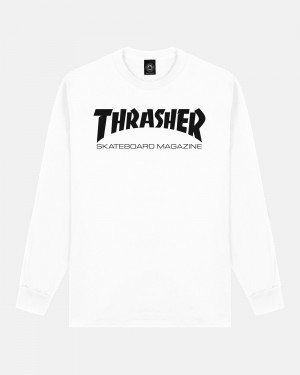 Košeľa S Dlhým Rukávom Thrasher Skate Mag Panske Biele | SK-42BVSYGAP