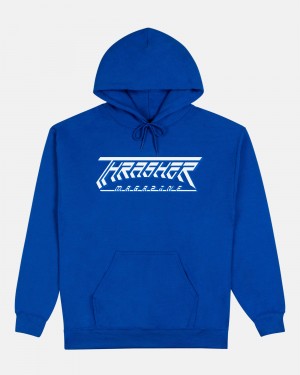 Mikina s Kapucnou Thrasher Future Panske Kráľovská Modrá Modre | SK-32OJLEGSM