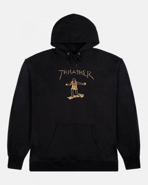 Mikina s Kapucnou Thrasher Gonz Panske Čierne Hnede | SK-54LGMFTRX