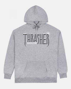 Mikina s Kapucnou Thrasher Gothic Panske Siva | SK-64CXBEWTF