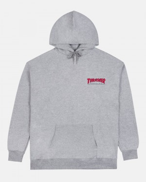 Mikina s Kapucnou Thrasher Little Outline Panske Siva | SK-46VRXJHWQ