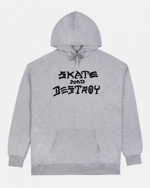 Mikina s Kapucnou Thrasher Skate and Destroy Panske Siva | SK-85URTJMPF