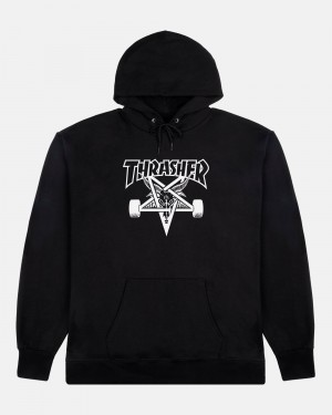 Mikina s Kapucnou Thrasher Skategoat Panske Čierne | SK-70AMNKOEL
