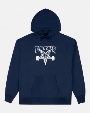 Mikina s Kapucnou Thrasher Skategoat Panske Námornícka Modrá | SK-25DRMGPZJ