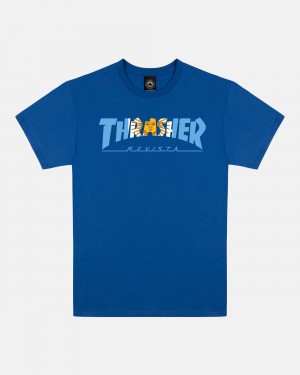 Tricko Thrasher Argentina Revista Panske Kráľovská Modrá Modre | SK-86CBGAUZE