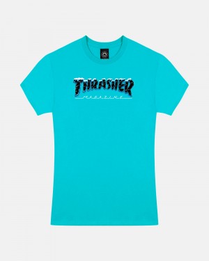 Tricko Thrasher Black Ice Damske Svetlo Modre | SK-63PATFVBE