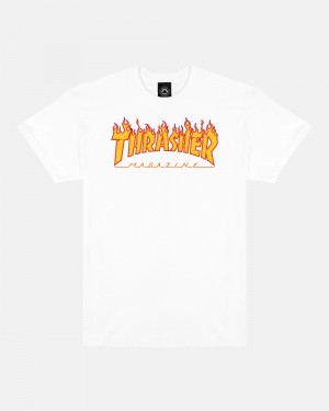 Tricko Thrasher Flame Detske Biele | SK-27XBJZKSH