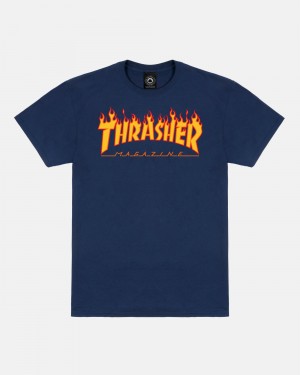 Tricko Thrasher Flame Panske Námornícka Modrá | SK-40AWDULPF