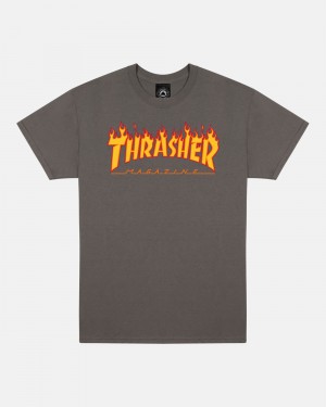 Tricko Thrasher Flame Panske Siva | SK-45GCYUWKL