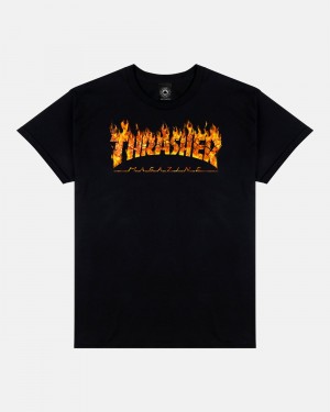Tricko Thrasher Inferno Panske Čierne | SK-73CPRLZDW