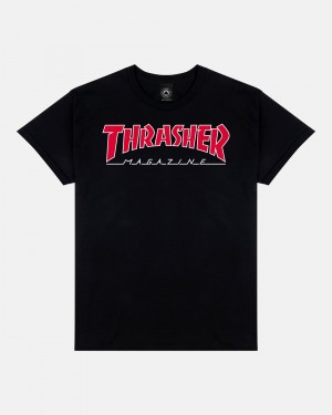 Tricko Thrasher Outlined Panske Čierne | SK-67CSUMOXR