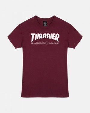 Tricko Thrasher Skate Mag Damske Bordove | SK-40TZFRMQS