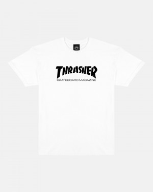 Tricko Thrasher Skate Mag Detske Biele | SK-19RTOLZAN