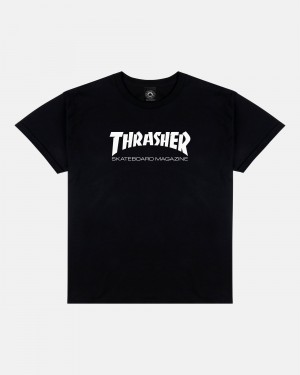 Tricko Thrasher Skate Mag Detske Čierne | SK-67LNEVUBI
