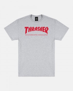 Tricko Thrasher Skate Mag Panske Siva Červené | SK-17VYTNEOL
