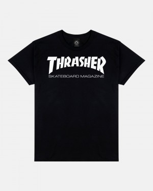 Tricko Thrasher Skate Mag Panske Čierne | SK-69HZUNTEX