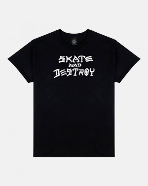 Tricko Thrasher Skate and Destroy Panske Čierne | SK-53ENMFGWO