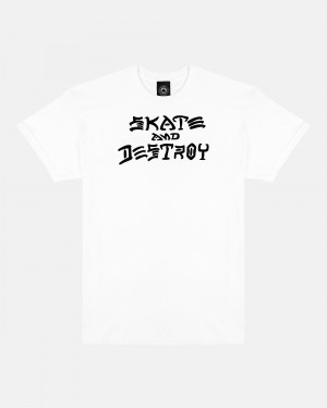 Tricko Thrasher Skate and Destroy Panske Biele | SK-49ALYUJXM